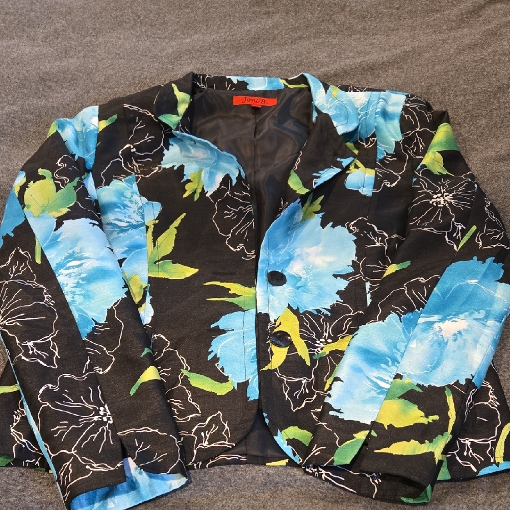 Black and Blue Floral Blazer